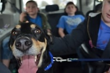 Family with dog they adopted from the Tuscarawas County Humane Society